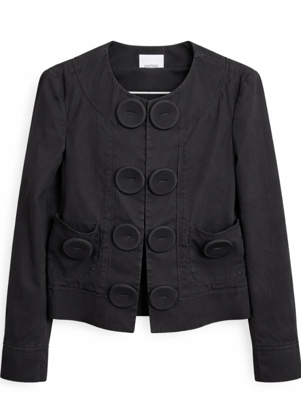 Moschino Black Round-Button Cropped Jacket